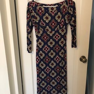 DVF fitted long sleeve dress